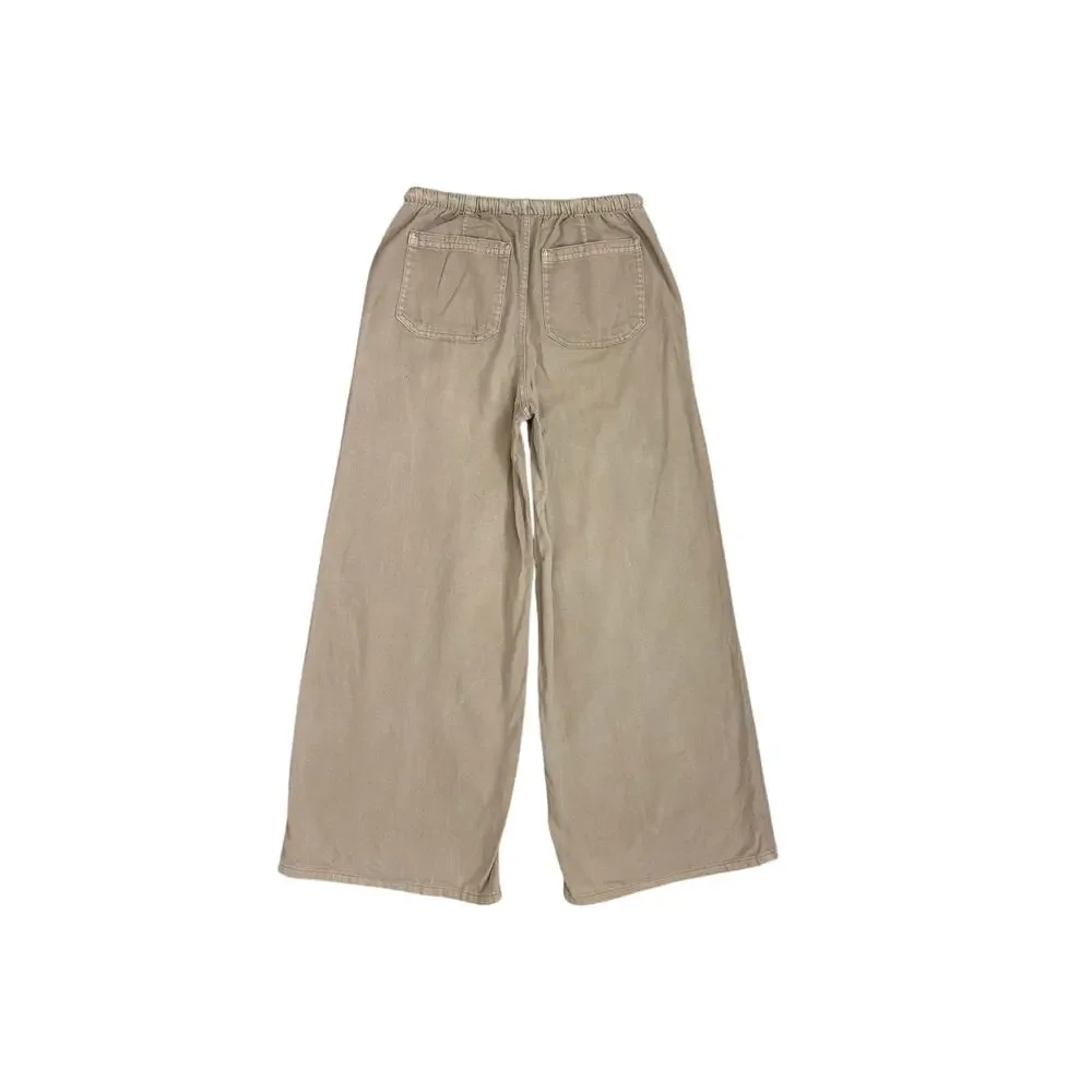 GAP Kids Relaxed Loose Fit Baggy Wide Leg Khaki Drawstring Pants Youth Large 10